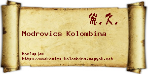Modrovics Kolombina névjegykártya